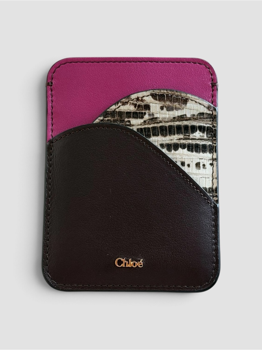 Chloé Multicolor Lizard-Embossed Leather Cardholder